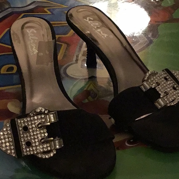 Summer Rio Shoes - Black kitten heel sandals #46